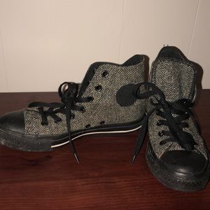 CONVERSE high top tweed sneakers, size 7